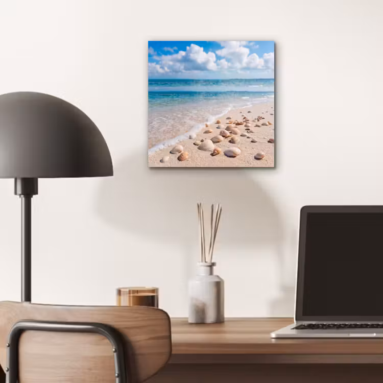 Schelpen - Strand - Natuur - Beige aluminium wit klein -sfeer5