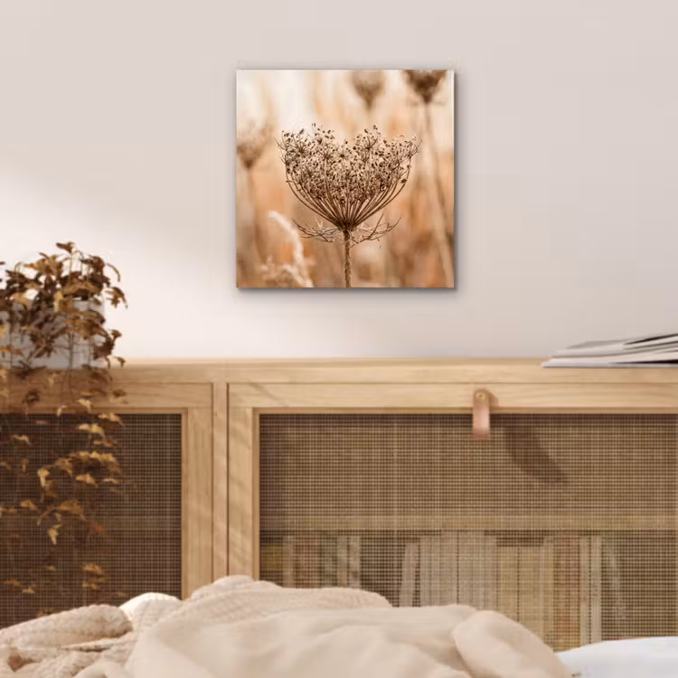 Schermbloem - Droogbloem - Winter - Beige - Minimalistisch aluminium wit klein -sfeer3