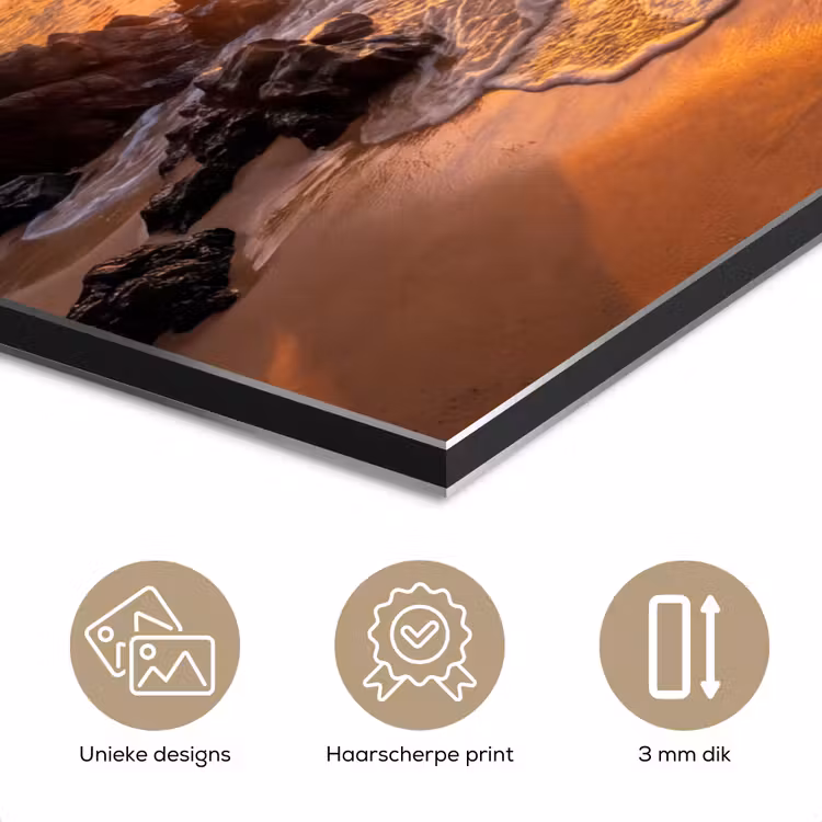 Schommel - Strand - Zonsondergang - Natuur - Oranje aluminium wit klein -closeup_NL