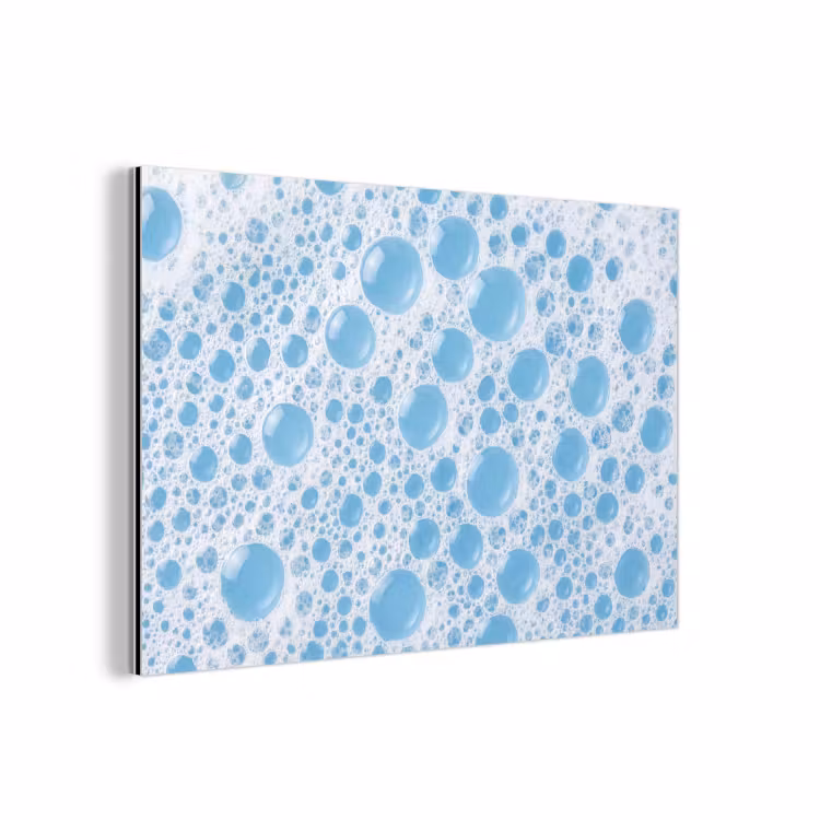 Schuim - Bubbels - Blauw aluminium wit klein -3d