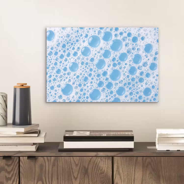 Schuim - Bubbels - Blauw aluminium wit klein -sfeer1