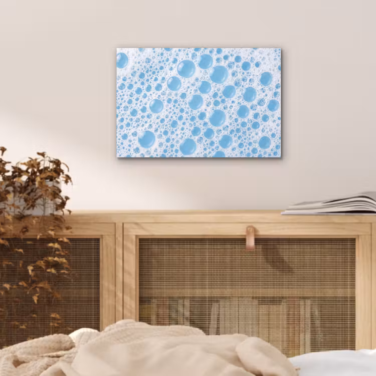 Schuim - Bubbels - Blauw aluminium wit klein -sfeer3