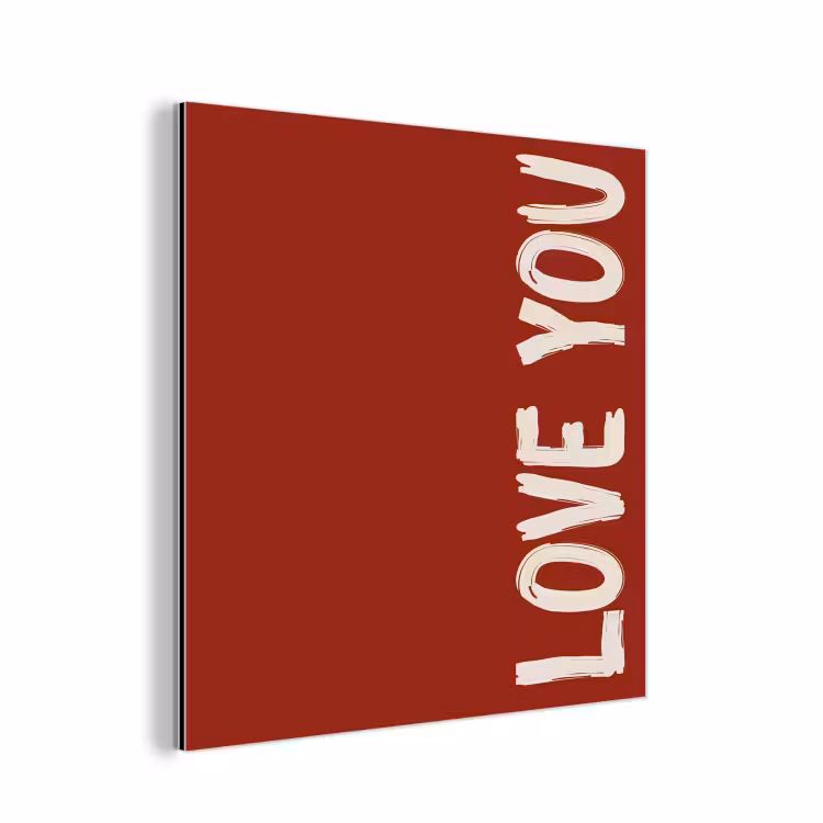 Schuin - Loveyou - Rood aluminium wit klein -3d