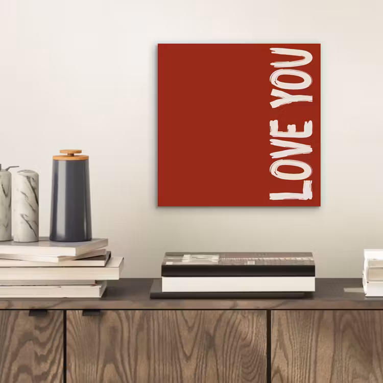 Schuin - Loveyou - Rood aluminium wit klein -sfeer1