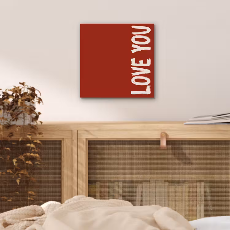Schuin - Loveyou - Rood aluminium wit klein -sfeer3