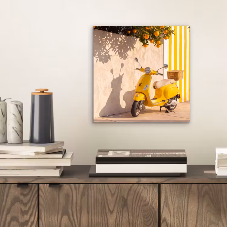 Scooter - Natuur - Zomer - Geel - Mediterraan aluminium wit klein -sfeer1