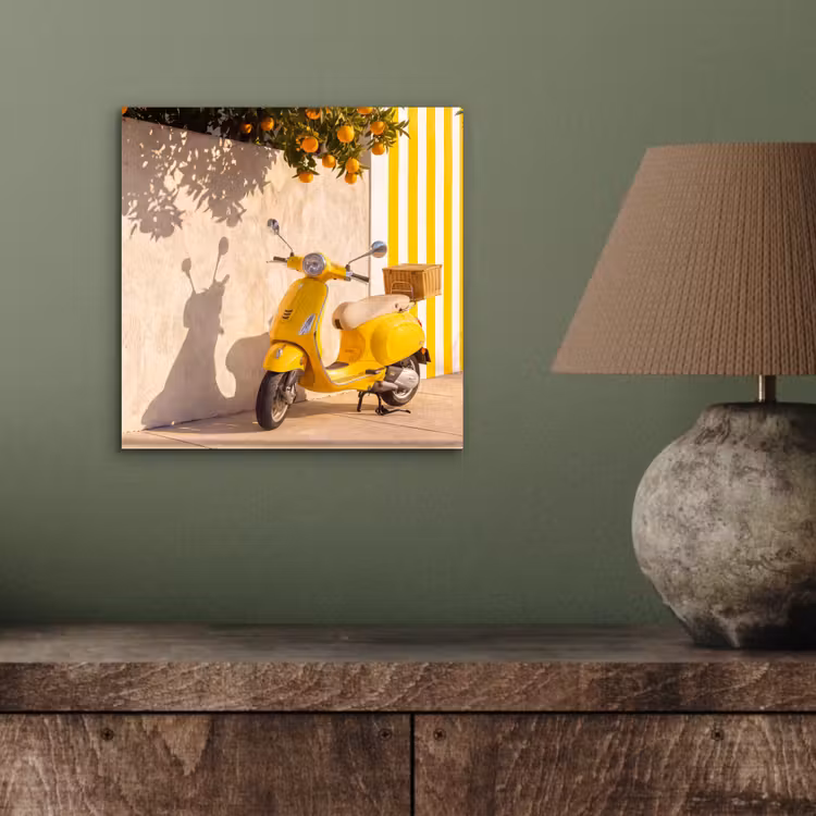Scooter - Natuur - Zomer - Geel - Mediterraan aluminium wit klein -sfeer2