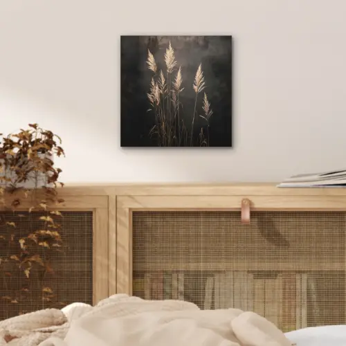 Siergras - Pluimen - Verlichting - Zwart aluminium wit klein -sfeer3
