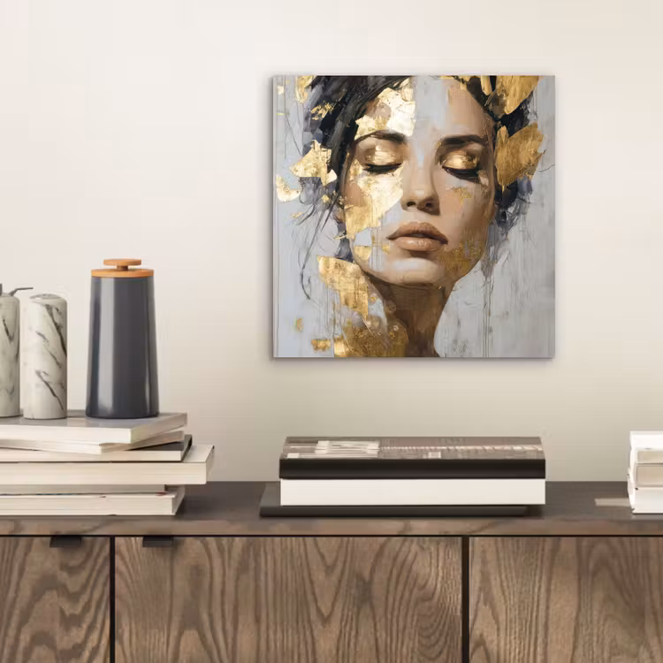 Sierlijk - Vrouw - Goud - Ogen aluminium wit klein -sfeer1