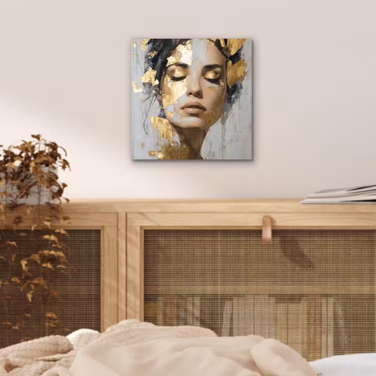 Sierlijk - Vrouw - Goud - Ogen aluminium wit klein -sfeer3
