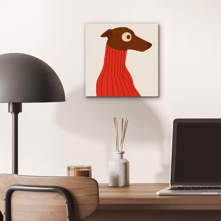 Silhouet - Hond - Trui - Rood aluminium wit klein -sfeer5