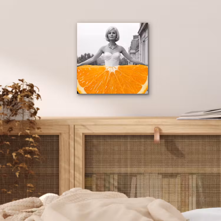 Sinaasappel - Eiffeltoren - Vrouw aluminium wit klein -sfeer3