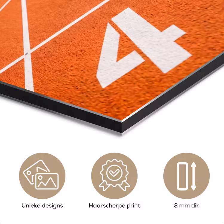 Sintelbaan - Stadion - Sport -Oranje aluminium wit klein -closeup_NL