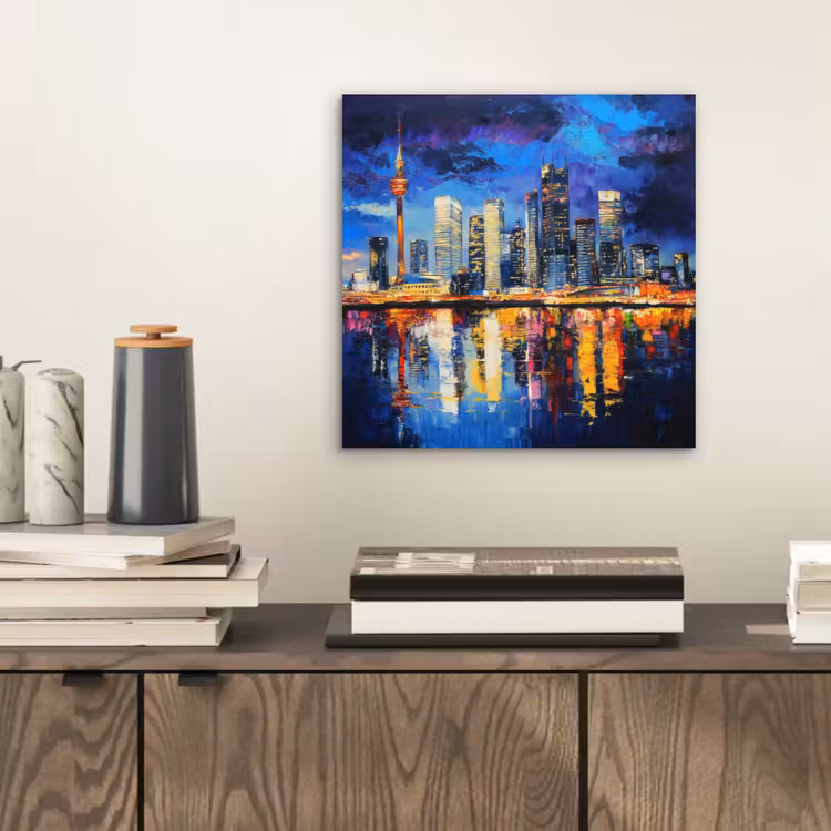 Skyline Toronto - Modern - Stadslicht - Blauw aluminium wit klein -sfeer1