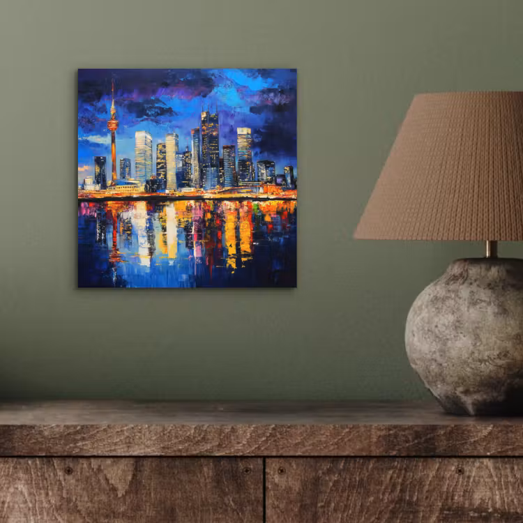 Skyline Toronto - Modern - Stadslicht - Blauw aluminium wit klein -sfeer2