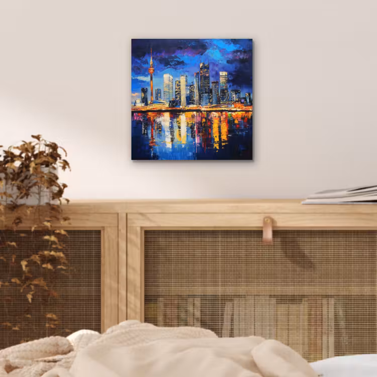 Skyline Toronto - Modern - Stadslicht - Blauw aluminium wit klein -sfeer3