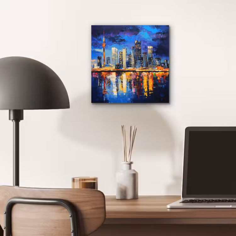Skyline Toronto - Modern - Stadslicht - Blauw aluminium wit klein -sfeer5