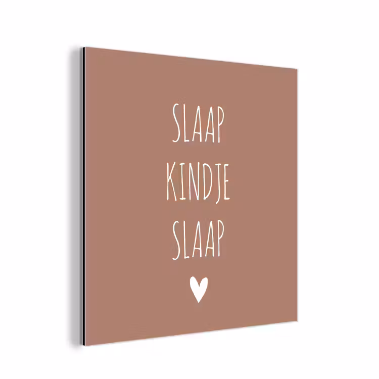 Slaap kindje slaap - Quotes - Spreuken aluminium wit klein -3d