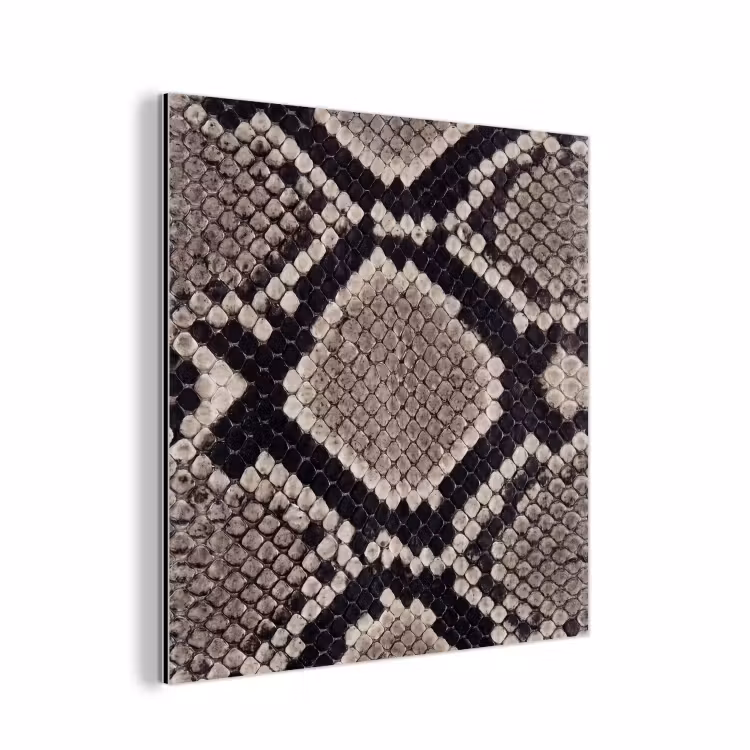 Slangenleer - Patroon - Beige aluminium wit klein -3d