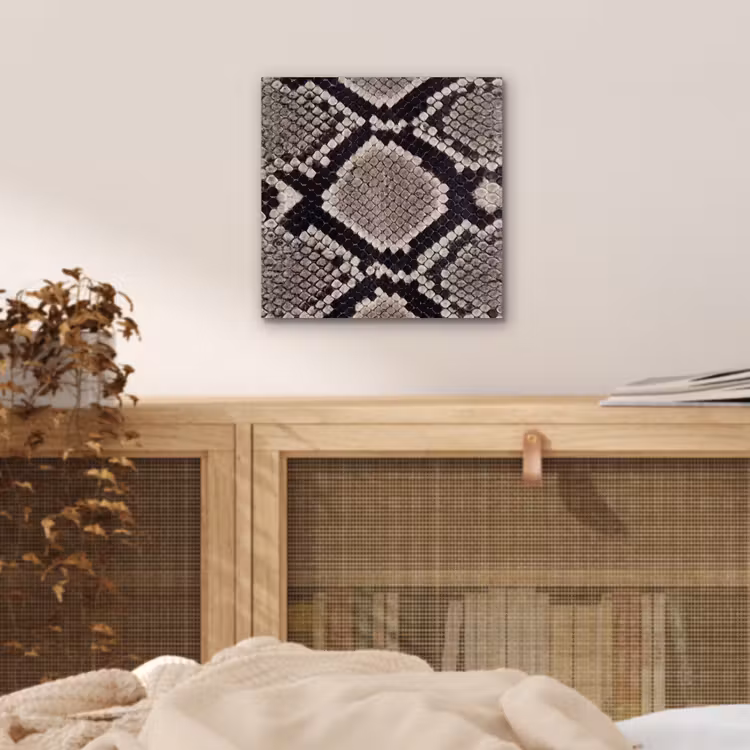 Slangenleer - Patroon - Beige aluminium wit klein -sfeer3