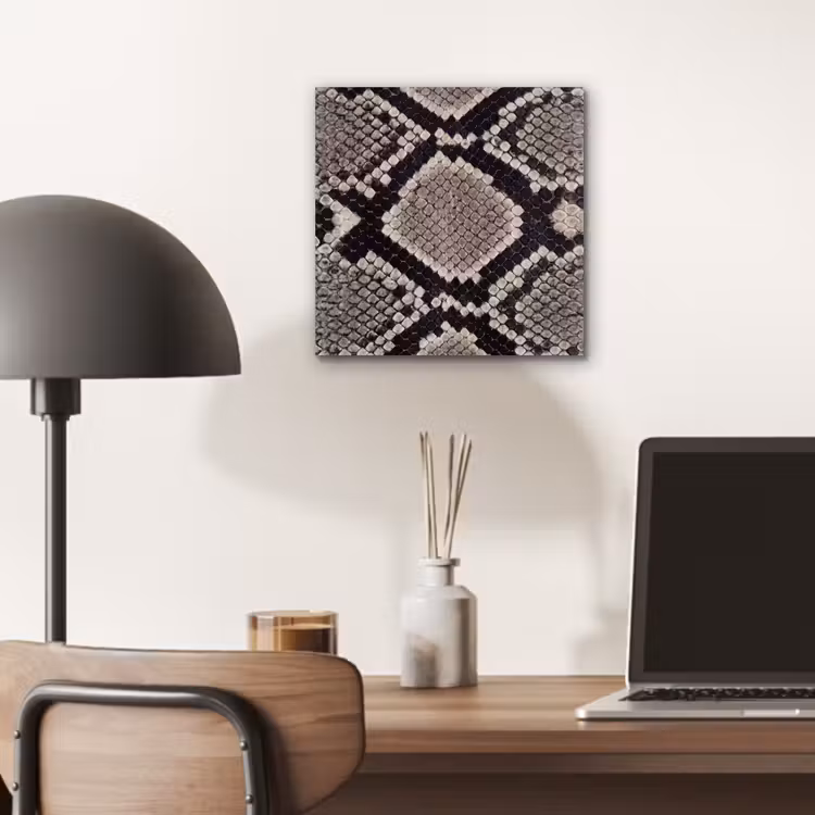 Slangenleer - Patroon - Beige aluminium wit klein -sfeer5