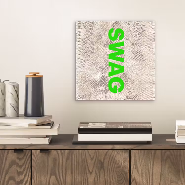 Slangenprint - SWAG - Neon - Groen aluminium wit klein -sfeer1