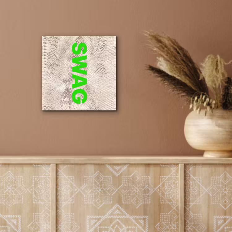 Slangenprint - SWAG - Neon - Groen aluminium wit klein -sfeer4