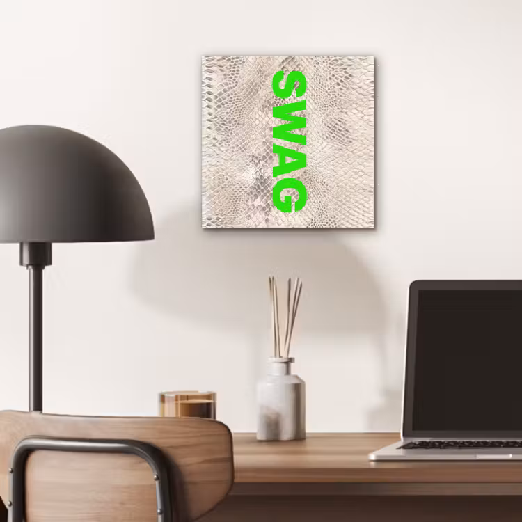 Slangenprint - SWAG - Neon - Groen aluminium wit klein -sfeer5