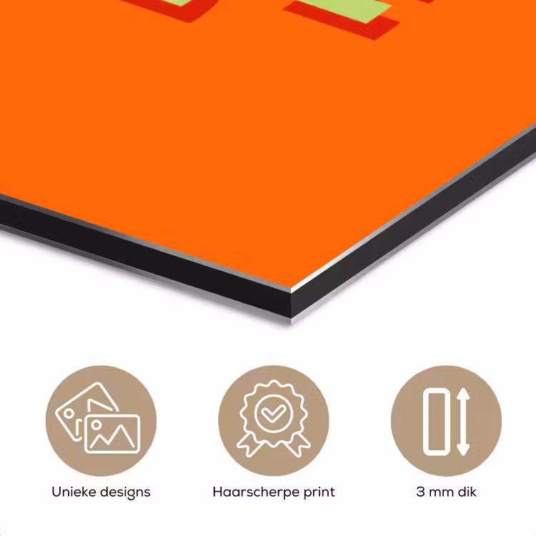 Slow down you're doing fine - Oranje - Simple aluminium wit klein -closeup_NL