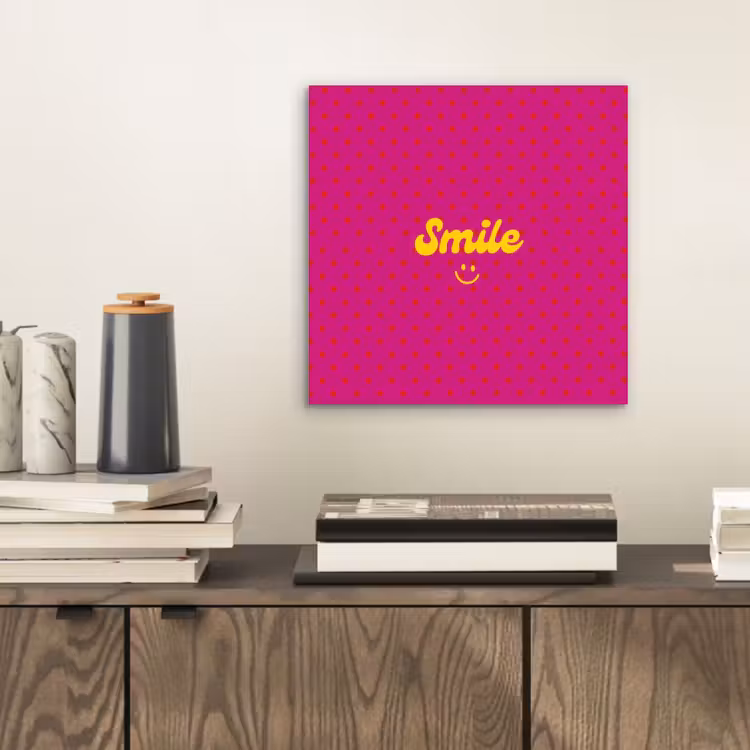 Smile - Stippen - Roze aluminium wit klein -sfeer1