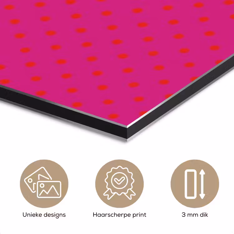 Smile - Stippen - Roze aluminium wit klein -closeup_NL
