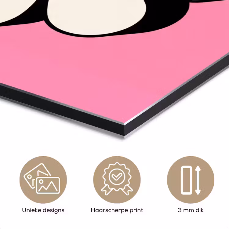 Smiley - Bloem - Roze aluminium wit klein -closeup_NL