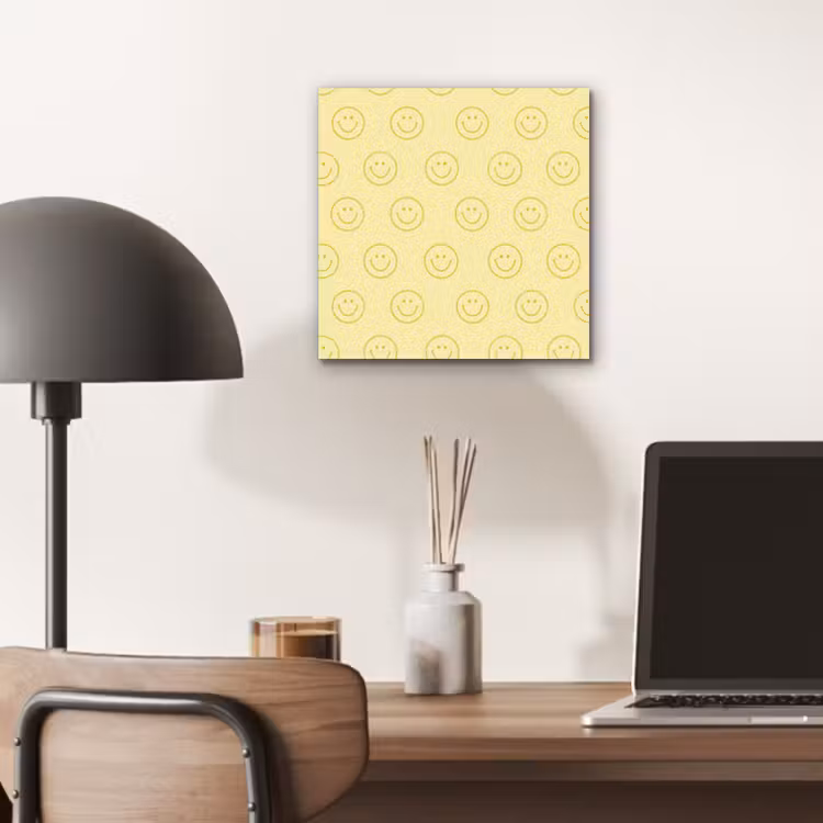 Smileys - Patroon - Retro - Zachtgeel aluminium wit klein 46 -sfeer5