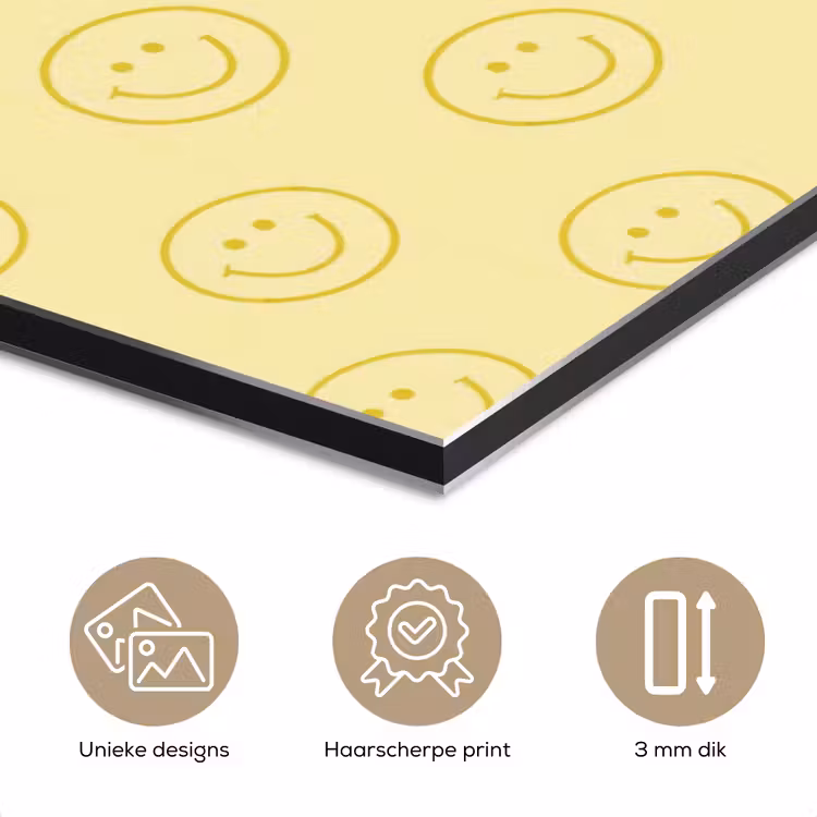 Smileys - Patroon - Retro - Zachtgeel aluminium wit klein 46 -closeup_NL
