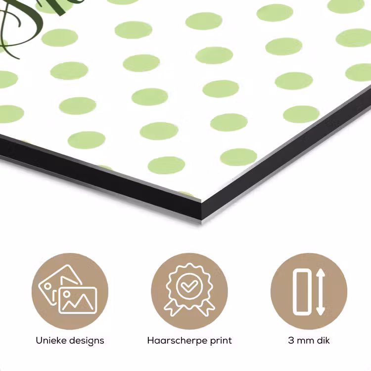 Snack Station - Groen - Stippen aluminium wit klein -closeup_NL