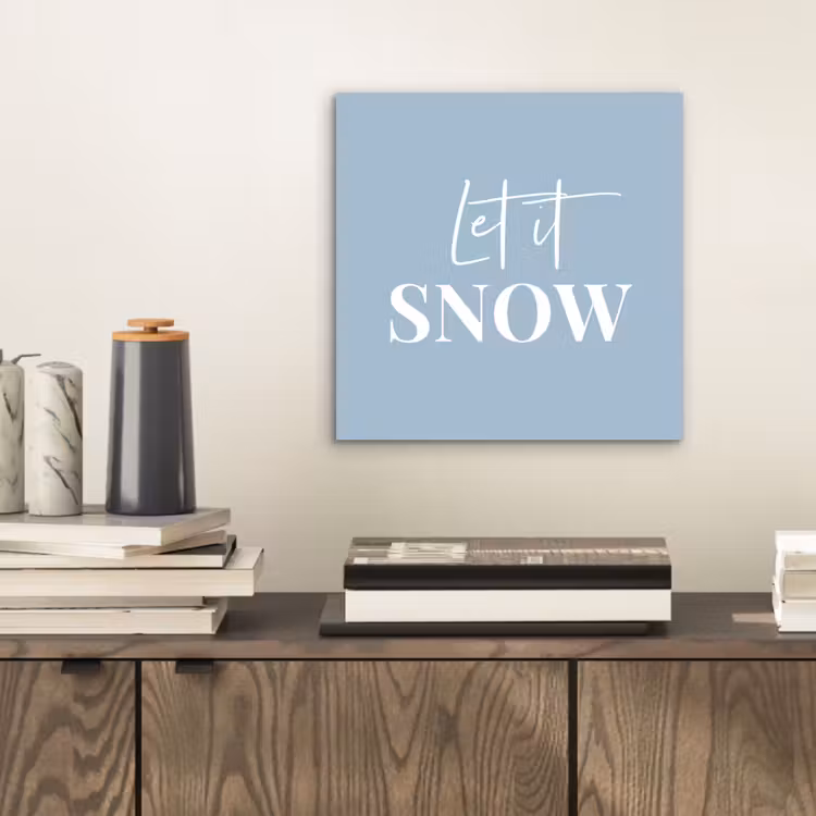 Sneeuw - Winter - Blauw - Let it snow aluminium wit klein -sfeer1