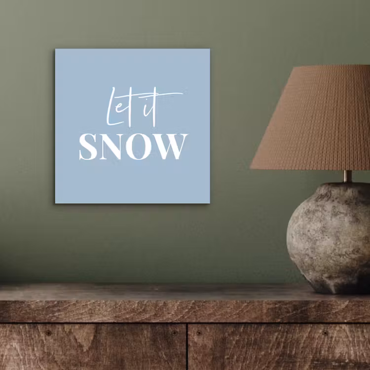 Sneeuw - Winter - Blauw - Let it snow aluminium wit klein -sfeer2