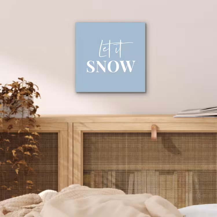 Sneeuw - Winter - Blauw - Let it snow aluminium wit klein -sfeer3