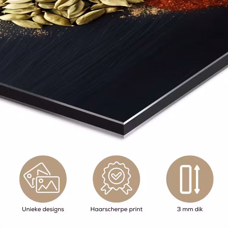Specerijen - Mix - Hartvorm - Zwart aluminium wit klein -closeup_NL