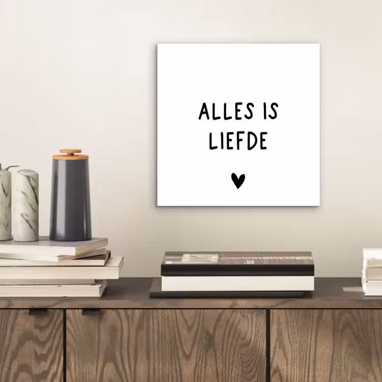Spreuken - Alles is liefde - Bløf - Quotes aluminium wit klein -sfeer1