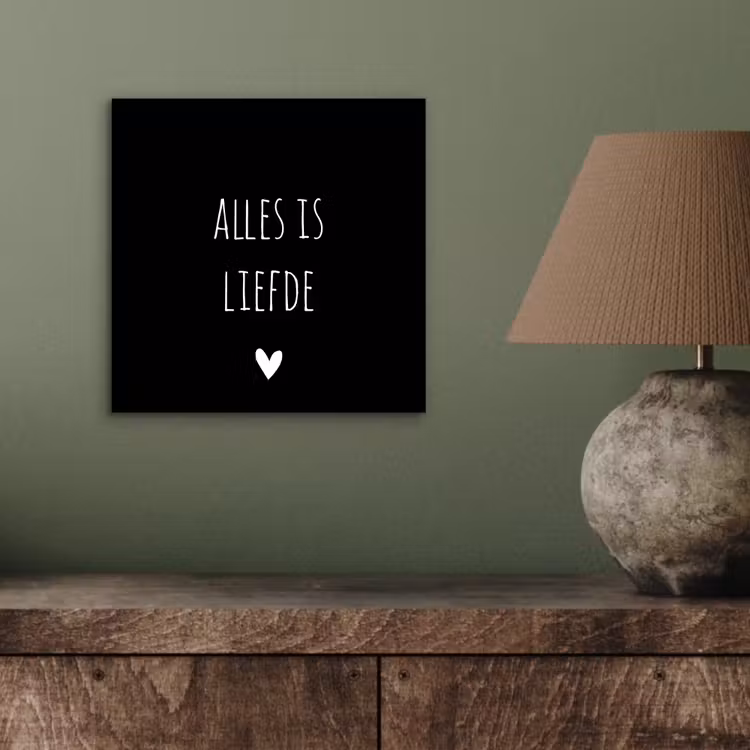 Spreuken - Alles is liefde - Quotes - Bløf aluminium wit klein -sfeer2