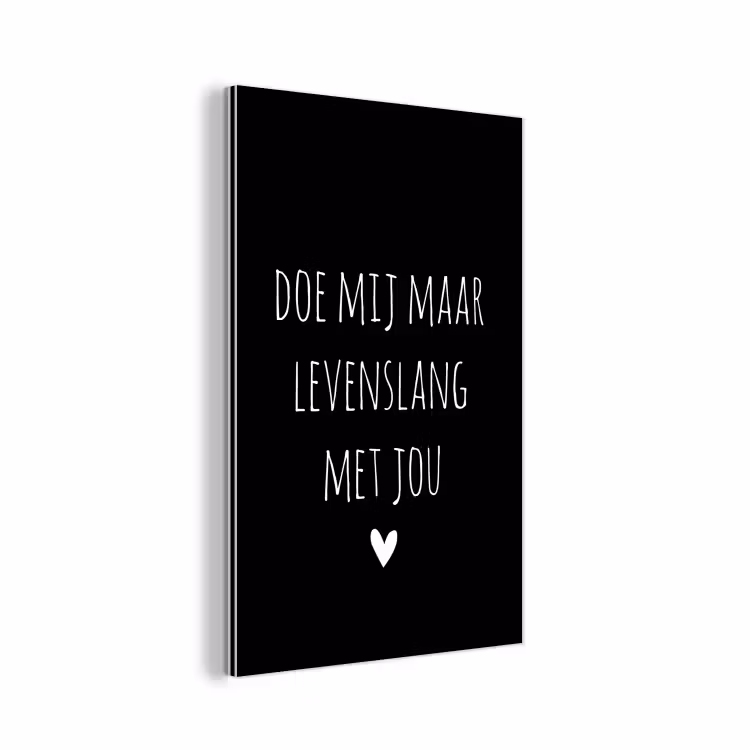 Spreuken - Doe mij maar levenslang met jou - Quotes aluminium wit klein -3d