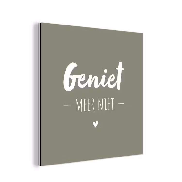 Spreuken - Geniet meer niet - Zomer - Tekst - Genieten aluminium wit klein -3d
