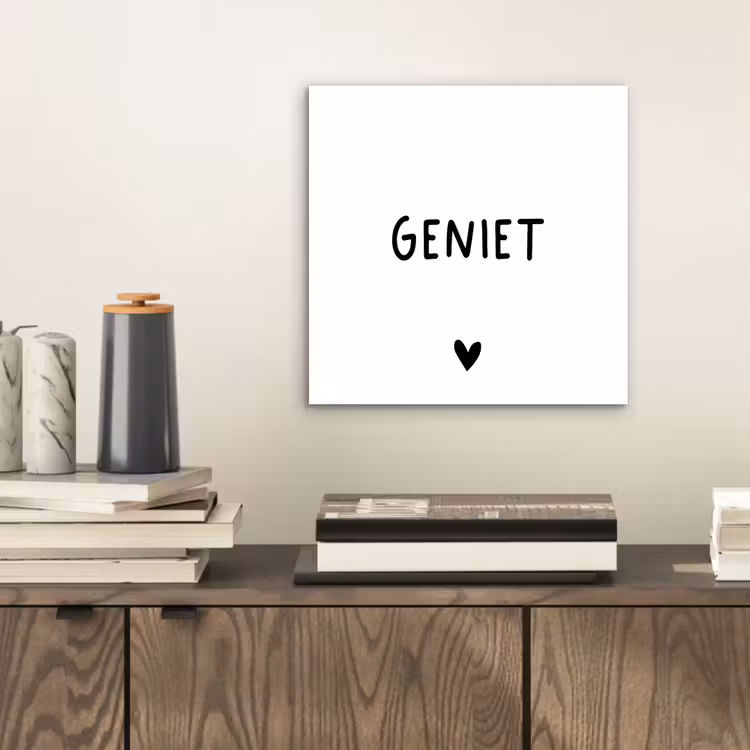 Spreuken - Geniet - Quotes aluminium wit klein -sfeer1
