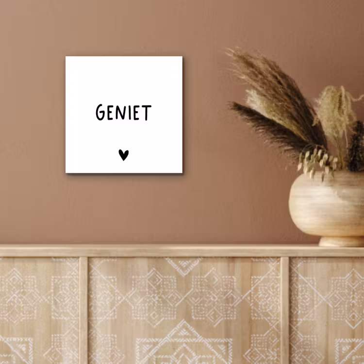 Spreuken - Geniet - Quotes aluminium wit klein -sfeer4