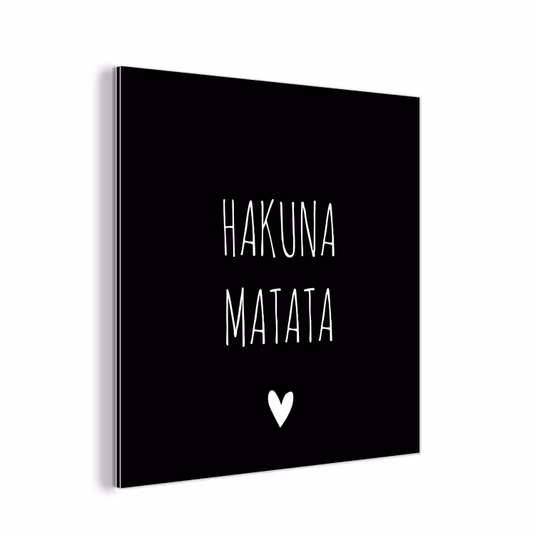 Spreuken - Hakuna matata - Quotes aluminium wit klein -3d