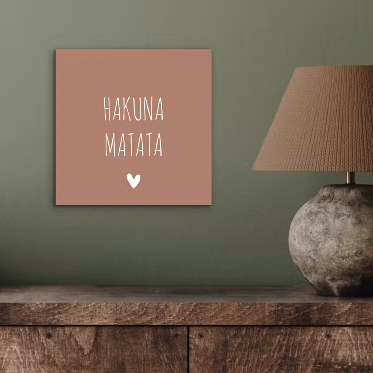 Spreuken - Hakuna matata - Quotes aluminium wit klein -sfeer2