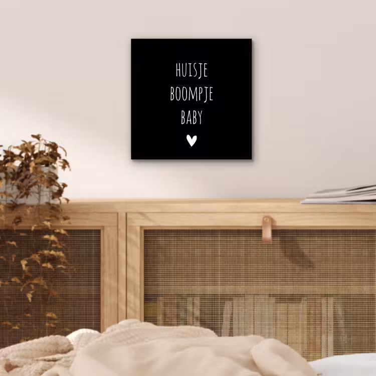 Spreuken - Huisje boompje baby - Quotes aluminium wit klein -sfeer3