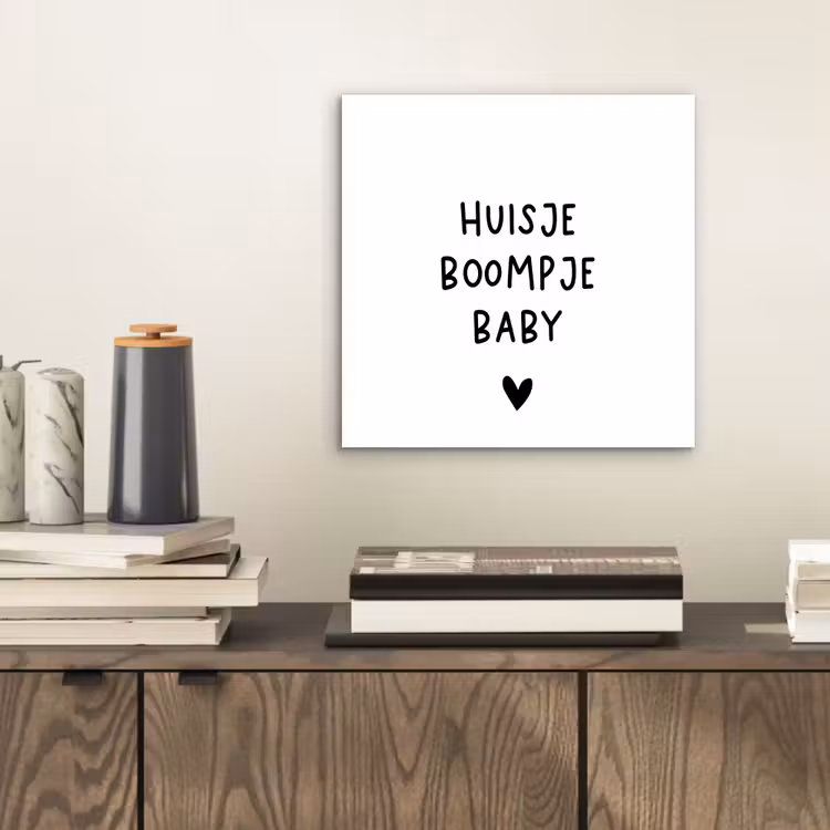 Spreuken - Huisje boompje baby - Quotes aluminium wit klein -sfeer1