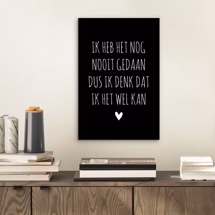 Spreuken - Ik heb het nog nooit gedaan dus - Quotes aluminium wit klein -sfeer1